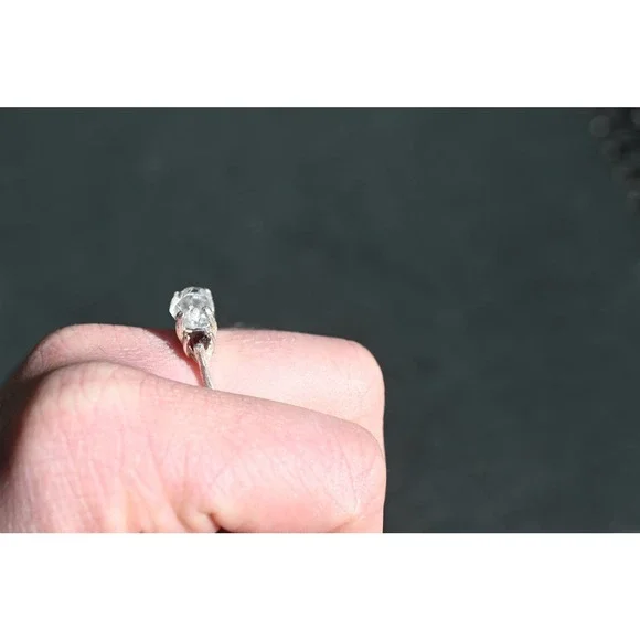 3 Stone Raw Diamond and Garnet Handmade Engagement Ring Rough Natural - Picture 3 of 8